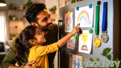 Psychology says parents who hang their kids’ awards, medals or paintings on the refrigerator may be doing